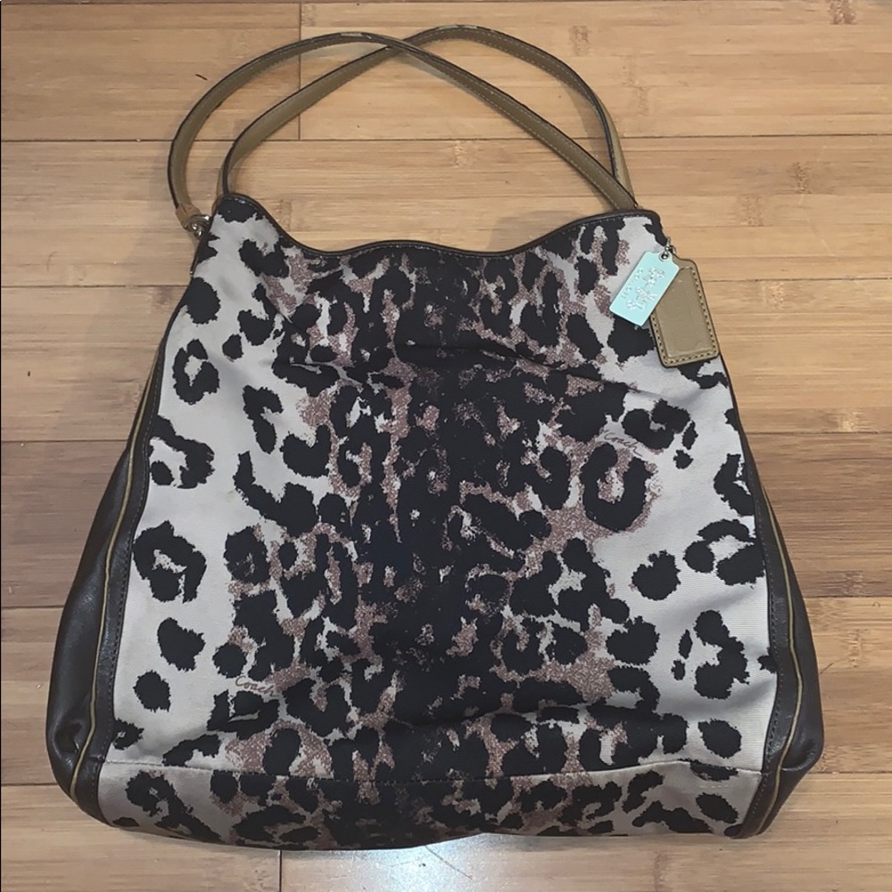 Authentic Coach leopard purse